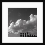 Distant view of Moai statues, Easter Island, Chile by Anonymous