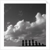 Distant view of Moai statues, Easter Island, Chile by Anonymous
