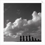 Distant view of Moai statues, Easter Island, Chile by Anonymous