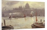 St. Paul's Cathedral and River Thames, London, England by George Hyde-Pownall