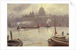 St. Paul's Cathedral and River Thames, London, England by George Hyde-Pownall