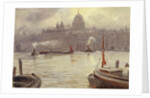 St. Paul's Cathedral and River Thames, London, England by George Hyde-Pownall
