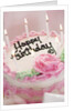Birthday Cake With Lit Candles by Anonymous