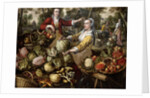 The Four Elements: A Greengrocer's Stall with the Flight into Egypt Beyond by Joachim Beuckelaer