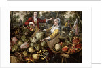 The Four Elements: A Greengrocer's Stall with the Flight into Egypt Beyond by Joachim Beuckelaer