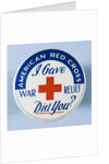 American Red Cross Button by Anonymous