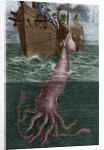 Illustration of the Crew of the Alecton Attempting to Catch a Giant Squid by Anonymous