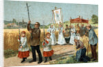 Trade Card of a Religious Procession in Berry, France by Anonymous