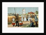 Trade Card of a Religious Procession in Berry, France by Anonymous