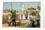 Trade Card of a Religious Procession in Berry, France by Anonymous