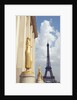 View of statues with Eiffel Tower in the background, Paris, France by Anonymous