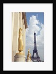View of statues with Eiffel Tower in the background, Paris, France by Anonymous