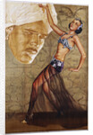 Poster with a Belly Dancer and a Man in a Turban by Anonymous