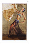 Poster with a Belly Dancer and a Man in a Turban by Anonymous