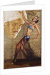 Poster with a Belly Dancer and a Man in a Turban by Anonymous