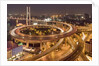 Nanpu Bridge and Highway Overpasses at Night by Corbis