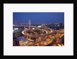 Nanpu Bridge and Highway Overpasses at Night by Anonymous
