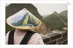 Tourist Wearing Illustrated Conical Hat on the Great Wall by Anonymous