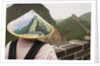 Tourist Wearing Illustrated Conical Hat on the Great Wall by Anonymous