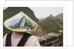 Tourist Wearing Illustrated Conical Hat on the Great Wall by Anonymous