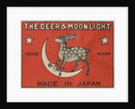 The Deer and Moonlight Matchbox Label by Anonymous