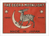 The Deer and Moonlight Matchbox Label by Anonymous