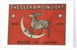 The Deer and Moonlight Matchbox Label by Anonymous