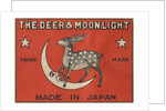 The Deer and Moonlight Matchbox Label by Anonymous