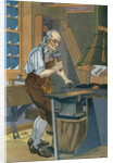Illustration of Benjamin Franklin Working at a Forge by Anonymous