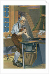 Illustration of Benjamin Franklin Working at a Forge by Anonymous