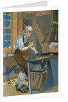 Illustration of Benjamin Franklin Working at a Forge by Anonymous