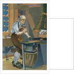 Illustration of Benjamin Franklin Working at a Forge by Anonymous
