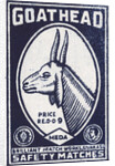 Goat Head Indian Matchbox Label by Anonymous