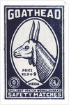 Goat Head Indian Matchbox Label by Anonymous
