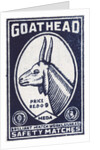 Goat Head Indian Matchbox Label by Anonymous