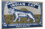 Indian Cat Indian Matchbox Label by Anonymous