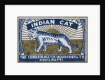 Indian Cat Indian Matchbox Label by Anonymous