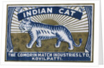 Indian Cat Indian Matchbox Label by Anonymous