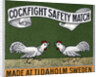 Cockfight Safety Match Swedish Matchbox Label by Anonymous