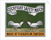 Cockfight Safety Match Swedish Matchbox Label by Anonymous