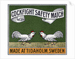 Cockfight Safety Match Swedish Matchbox Label by Anonymous