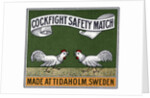 Cockfight Safety Match Swedish Matchbox Label by Anonymous