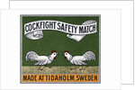 Cockfight Safety Match Swedish Matchbox Label by Anonymous