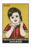 Indian Matchbox Label with a Girl Holding a Telephone by Anonymous