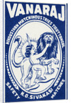 Vanaraj Indian Matchbox Label by Anonymous