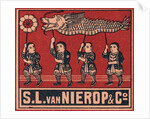 Chinese Matchbox Label with Children Holding a Parade Dragon by Anonymous