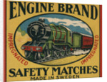 Engine Brand Swedish Matchbox Label by Anonymous