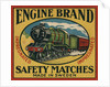 Engine Brand Swedish Matchbox Label by Anonymous