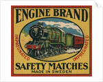 Engine Brand Swedish Matchbox Label by Anonymous