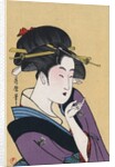 Japanese Matchbox Label with a Beckoning Woman by Anonymous